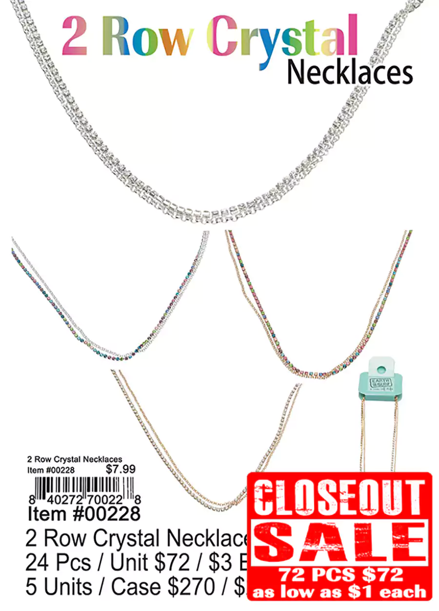 2-Row Crystal Necklace (CL)